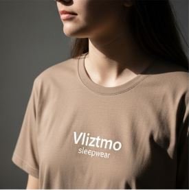 Light Brown T-Shirt – Vliztmo Women Wear - Image 3