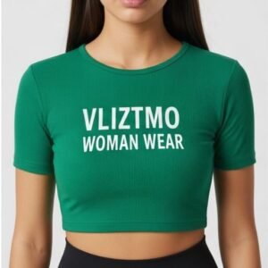 Green Crop Top – Vliztmo Women Wear with White Write-Up