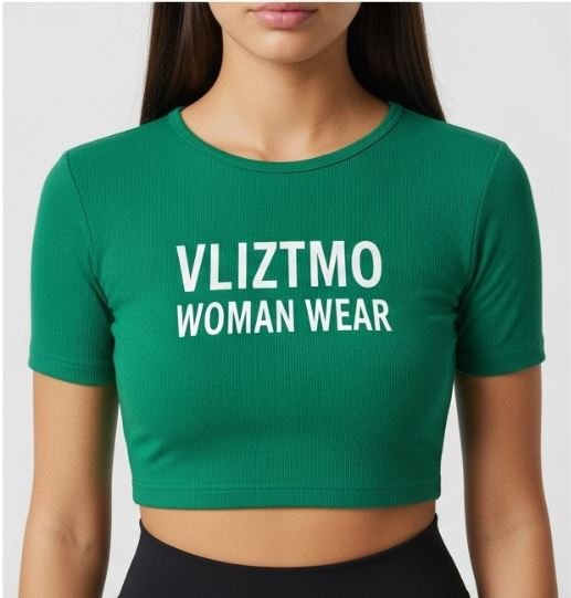 Green Crop Top – Vliztmo Women Wear with White Write-Up