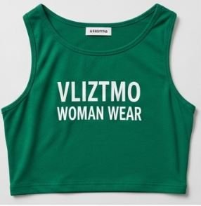 Green Crop Top – Vliztmo Women Wear with White Write-Up - Image 2